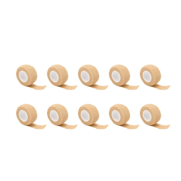 10 vendajes autoadhesivos de aproximadamente 1 pulgada de ancho y 2 yardas de largo, elásticos, flexibles, portátiles y transpirables.