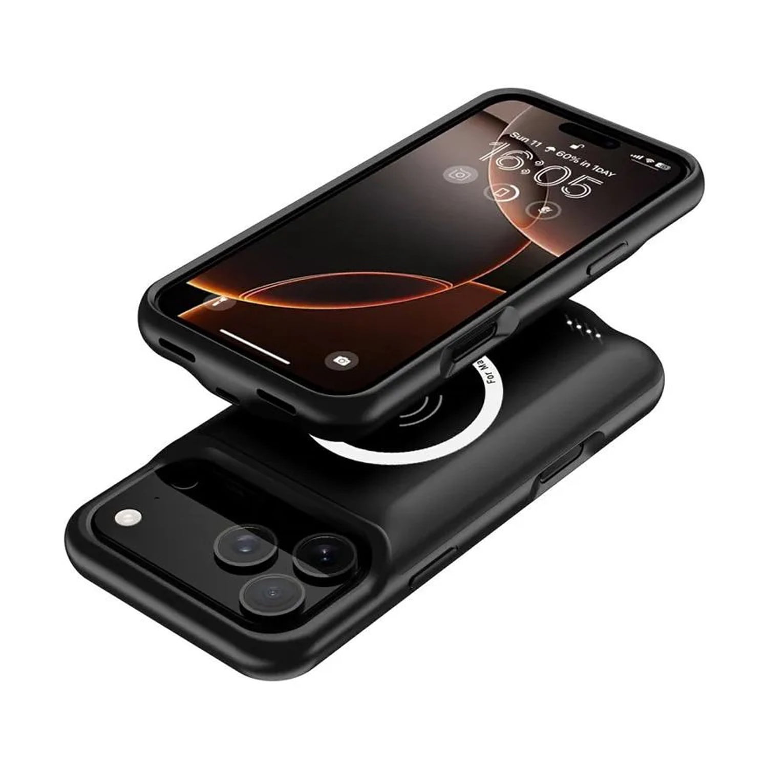 Slim Charging Case with Msafe Charging (7000 mAh) for iPhone 17 Pro Max - Black