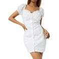 thumbnail image 3 of TRKIYQC Vestido bordado con hombros descubiertos para mujer Adulto Patrón de flores de un solo pecho Manga corta de una pieza TRKIYQC  moderno, 3 of 9