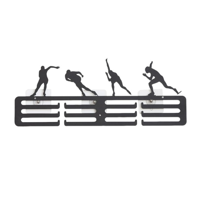 Colgador de exhibición para medalla, colgador de pared para medalla, estante para colgar en la pared, soporte para medalla resistente de hierro negro patinaje de velocidad