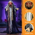 thumbnail image 4 of Joyfy 5.17 FT Halloween Standing Hunchback Witch with Light, Animatronics Large Halloween Decorations Outdoor, Radar Motion Activated with Creepy Sound & Eyes and Moving Head for Yard Decor, 4 of 8