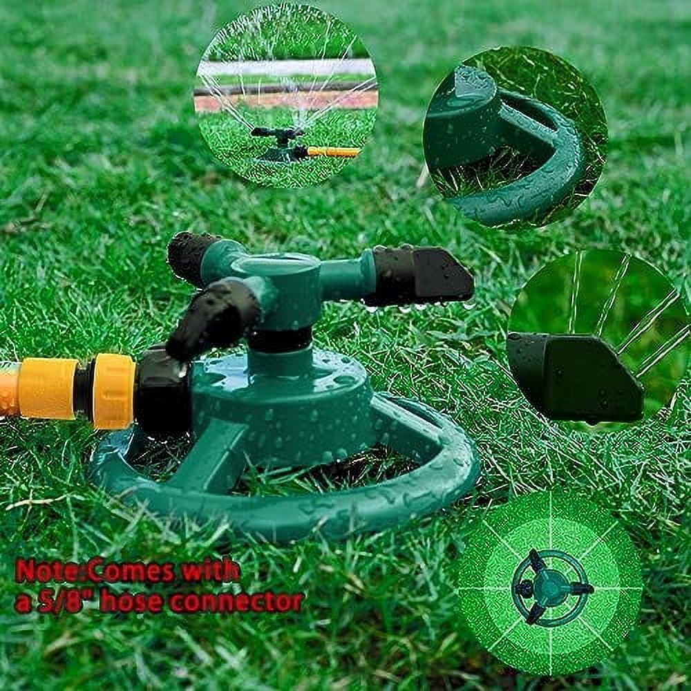 Genreen Sprinklers for Yard, 360Rotating Lawn Sprinkler for Yard Large Area, Lawn Sprinklers, Powerful and Even Watering for Lawns and Gardens