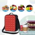 thumbnail image 4 of Fotbe Red White Snowflakes Lonchera Bolsa de Almuerzo para Hombres y Mujeres, Lonchera de Gran Capacidad, Bolsa de Almuerzo Reutilizable, Bolsa Térmica Aislante, 4 of 7