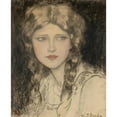 thumbnail image 2 of Wladyslaw Theodore Benda 15x18 Gold Ornate Wood Frame and Double Matted Museum Art Print Titled - Girl with Braids (circa 1920), 2 of 4