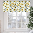 thumbnail image 6 of Farmhouse Valances for Windows Country Yellow Sunflowers Green Plam Leaves Botanical Valance Curtains Rod Pocket Bathroom Small Window Treatments for Kitchen Living Room Bedroom, 42"x12", 6 of 7