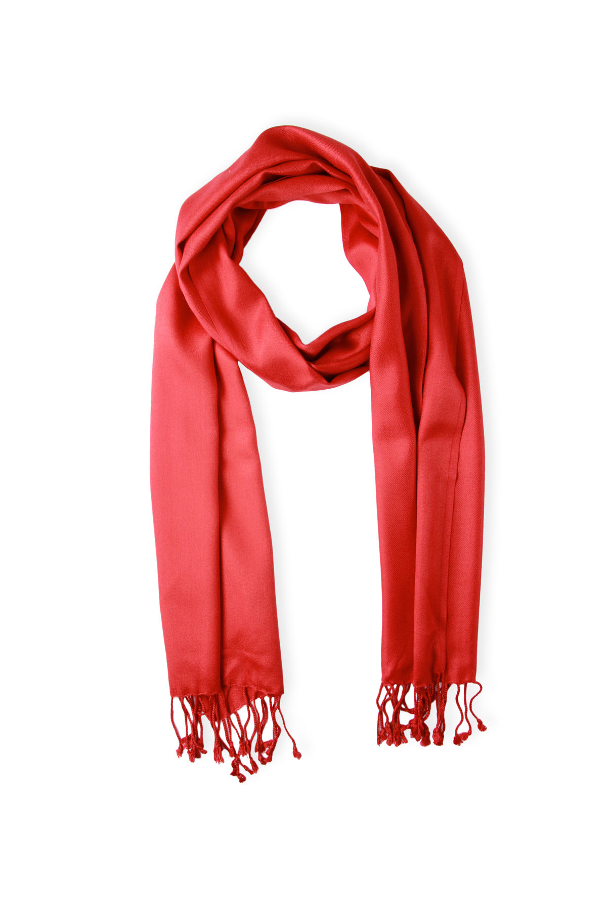 Veroma Solid Satin Scarf with Fringe
