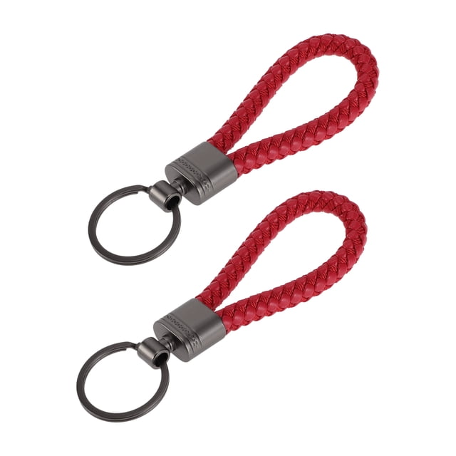 Llavero para automóvil Unique Bargains Llavero universal con anillo para llaves de control remoto para el hogar para mujeres de cuero aleación de zinc rojo 2 Pcs