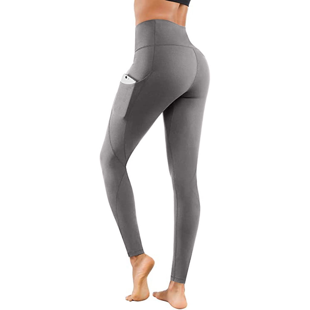 KaLI_store Work Pants for Women Women's Scrunch Lift Leggings Seamless  Tights Squat Proof Tummy Control Yoga Pants Pink,L