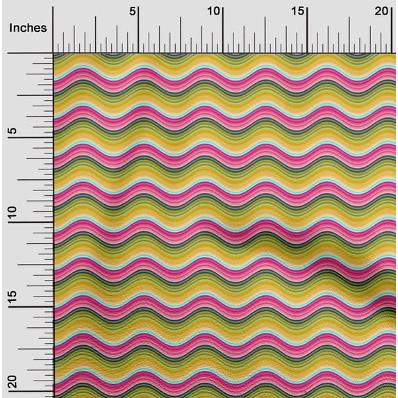 oneOone Cotton Poplin Fabric Serpentine Stripe Print Fabric By Yard 42 Inch Wide