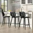 thumbnail image 4 of Simpli Home Raya Contemporary 16 inch Counter Height Stool (Set of 2) in Charcoal Polyester linen fabric, 4 of 13
