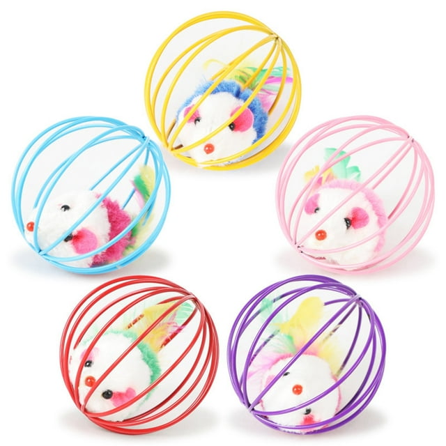 Feather-Tailed Cage Mouse Cat Toy – Interactive Pet Play Gadget – Durable & Safe Kitten Entertainment
