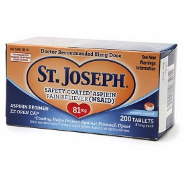 St. Joseph Enteric Coated Aspirin 81mg 200 Tablets