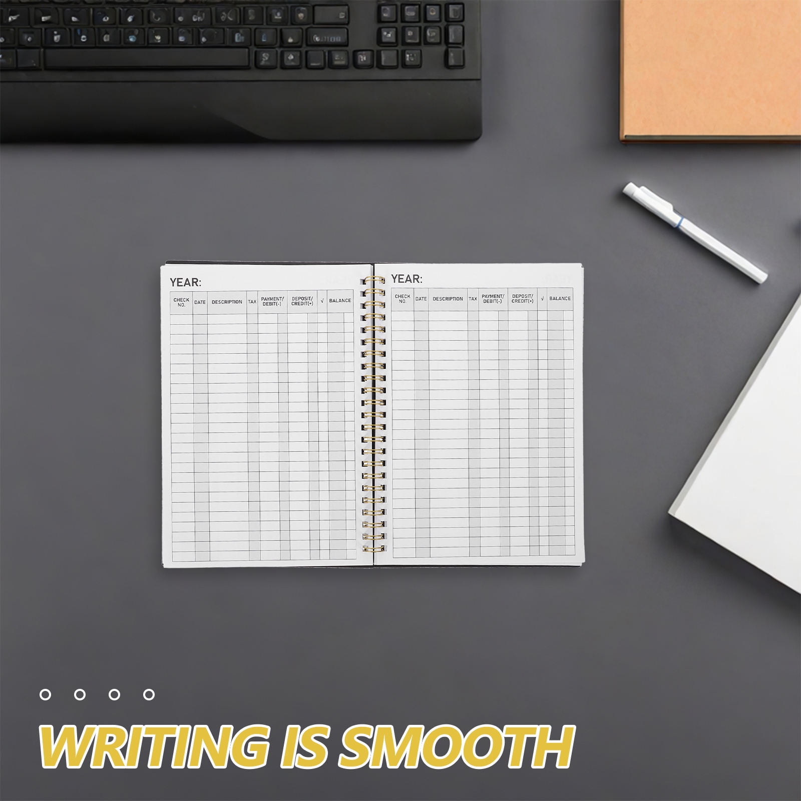 TABLZONE Black Expense Book for Small Business Accounting with Easy and Efficient Transaction Management