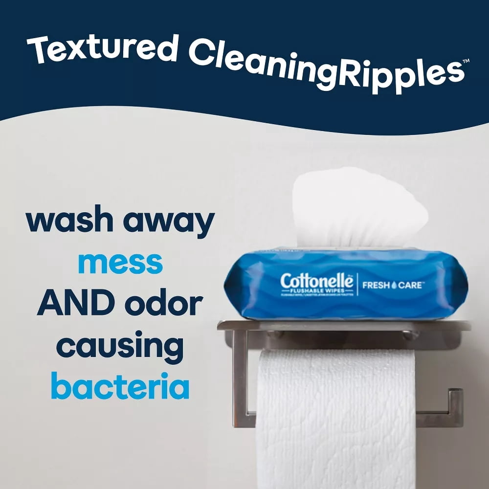 Flushable Wet Wipes - 10pk/42ct: Hypoallergenic, Non-Toxic, Water-Based, Cotton Material