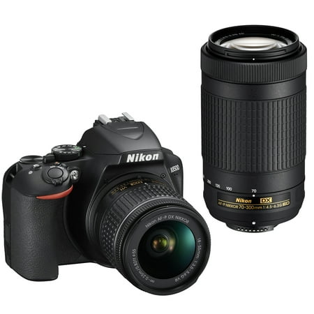 Nikon - D3500 DSLR Video Two Lens Kit with AF-P DX NIKKOR 18-55mm f/3.5-5.6G VR & AF-P DX NIKKOR 70-300mm f/4.5-6.3G ED - Black