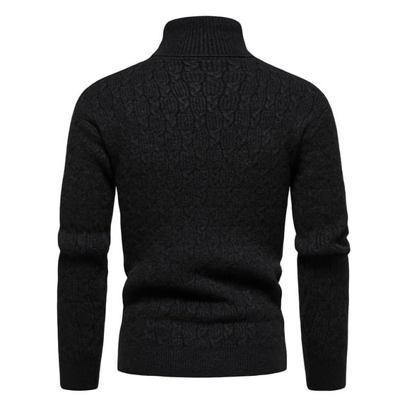 qucoqpe Men's Slim Fit Turtleneck Sweater Casual Twisted Knitted Pullover Sweaters