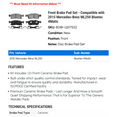 thumbnail image 2 of Front Brake Pad Set - Compatible with 2015 Mercedes-Benz ML250 Bluetec 4Matic, 2 of 2
