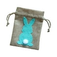 thumbnail image 6 of Easter Bunny Decor Drawstring Burlap Bag 4x5.5inch for Kids Birthday Party Accessory Durable Lightweight Easily Open or Close Washable Green, 6 of 8