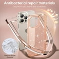 thumbnail image 5 of SaniMore for iPhone 14 Plus Case, Full Camera Lens Protection Women Cute Clear Glitter Bling Sparkly Cover Anti-yellow Transparent Shockproof Bumper for for iPhone 14 Plus, Gold, 5 of 7