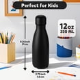 thumbnail image 3 of Neihepal 12oz Stainless Steel Insulated Water Bottle, BPA Free Cola Flask, Keeps Cold 24H Hot 12H (Black,2), 3 of 7