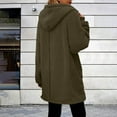 thumbnail image 3 of Fnooota Women's Fleece Jackets, Warm Mid-length Zip up Drawstring Winter Outerwear with Pockets Army Green Size 2XL, 3 of 3