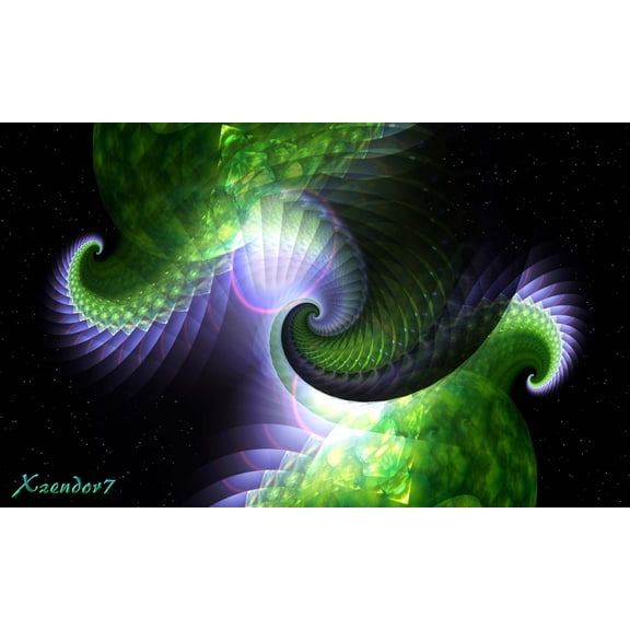 Xzendor7 "Spiral Space Shells" Glossy Poster