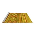 thumbnail image 2 of Ahgly Company Machine Washable Indoor Square Abstract Yellow Modern Area Rugs, 4' Square, 2 of 4