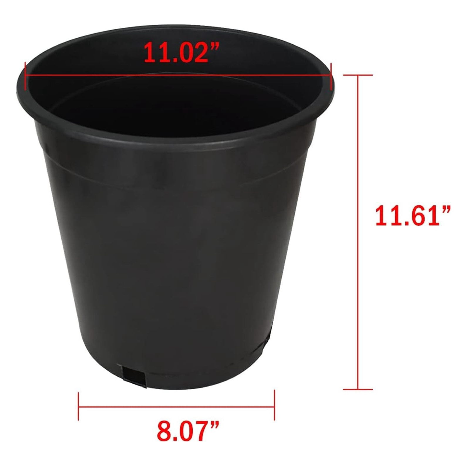 10-Pack 3.6 Gallon Round Plastic Garden Planter Pots Flower Seedling Container with Drainage Hole for Indoor Outdoor Plants Flowers Vegetables Black (3.6 Gallon)