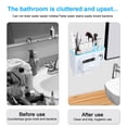 thumbnail image 4 of Wall Mounted Toothbrush Holder for Bathroom, Automatic Toothpaste Dispenser Kit with Magnetic Cups Kids & Family Set Toothbrush Holders, Storage Rack & Easy Install, Durable Space-Saving,Blue, 4 of 7