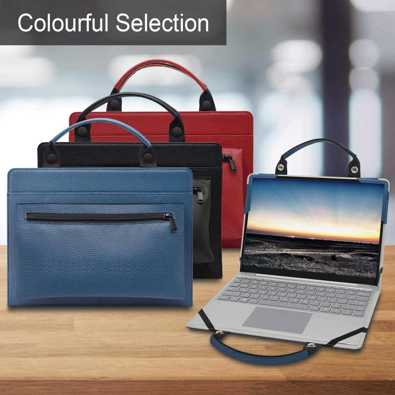 Lenovo IdeaPad 120S 11.6" Laptop Sleeve, Lenovo IdeaPad 120S 11.6" Laptop Leather Protective Case with Accesorries Bag Handle, Laptop Case for Lenovo IdeaPad 120S 11.6" (Blue)
