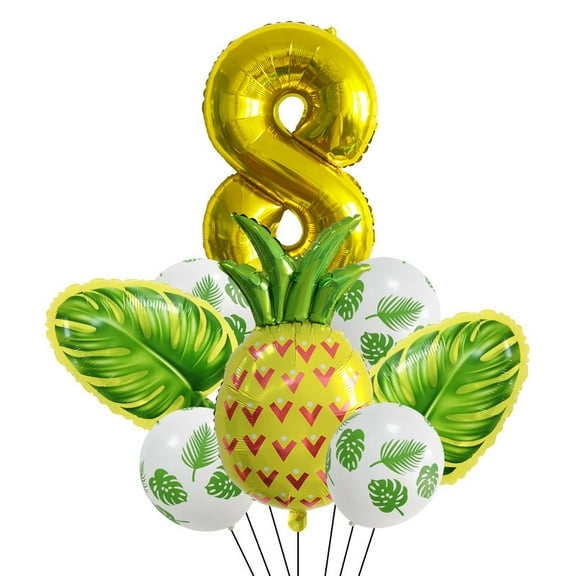 Pineapple cartoon golden number balloons for various party decorations and photo props.