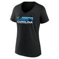 thumbnail image 2 of Women's Black Carolina Panthers Defensive Stand V-Neck T-Shirt, 2 of 3