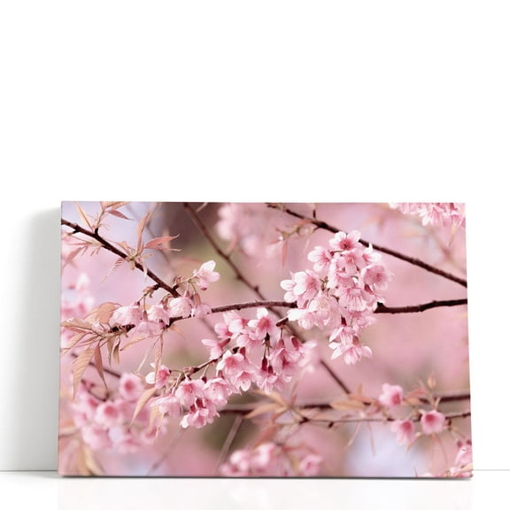 Cherry Blossom or Sakura Flower - Wrapped Canvas Print Wall Art | 18" W x 12" H
