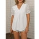 thumbnail image 3 of Blusas de gasa para mujer, blusas de gasa para mujer, blusas de gasa con cuello en V, blusas de gasa de alta capacidad, 3 of 7