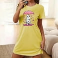 thumbnail image 2 of Aboser Halloween Nightshirts for Women Cute Funny Print Sleep Dress Loose Short Sleeve Loungewear Comfort Soft Short Nightgown Casual Round Neck Sleepshirt, 2 of 6