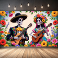 thumbnail image 6 of Skeleton Decoration Day of the Dead Fiesta Flowers Indoor Celebration for Party Event Decor Art Festival, 6 of 9