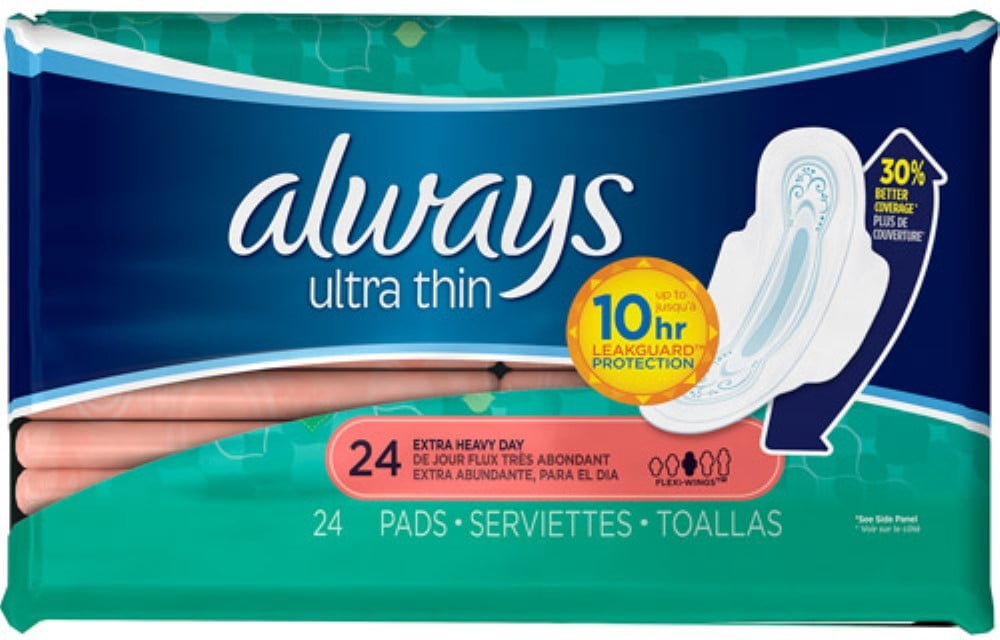 Always Ultra Thin Pads, Extra Heavy Absorbency , 24 Ct