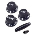 thumbnail image 1 of Guitars Arms Bar Knobs Plastic 1 Volume 2 Tone Control Knobs For Whammy BarKnob ST Shake Handle Hat Accessories Black+White, 1 of 8
