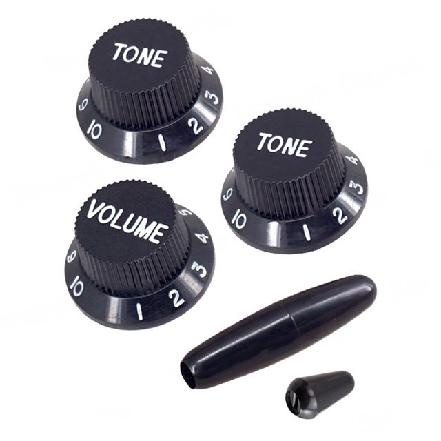 3Pcs Guitars for St Knob 1Volume 2Tone Control Knobs 2Pcs Guitar Arms Bar Knobs Black+White