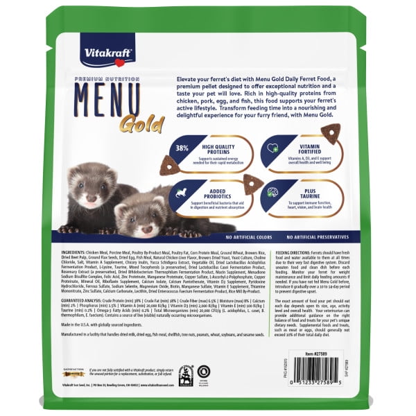 (4 pack) Menu Gold Ferret Diet, 3 lb