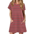 thumbnail image 2 of Chemises à Manches Courtes pour Femmes Robe T-Shirt d'Été Décontractée pour Femmes Tunique Ample à Manches Courtes avec Poches pour Femmes Robe d'Été Ample pour Femmes Robe T-Shirt Femme, 2 of 7