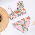thumbnail image 5 of Elainilye Toddler Girls Kids Swimsuit Tropical Flower Print Beach Siamese Split Sling Suit Sizes 7T-14T, 5 of 9