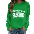 thumbnail image 2 of Fznquz Crewneck Sweatshirts Women Green Long Sleeve Fall Winter Pullover Tops Letters Print Trendy Casual Outfits, 2 of 4