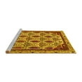 thumbnail image 2 of Ahgly Company Machine Washable Indoor Square Abstract Yellow Modern Area Rugs, 5' Square, 2 of 4