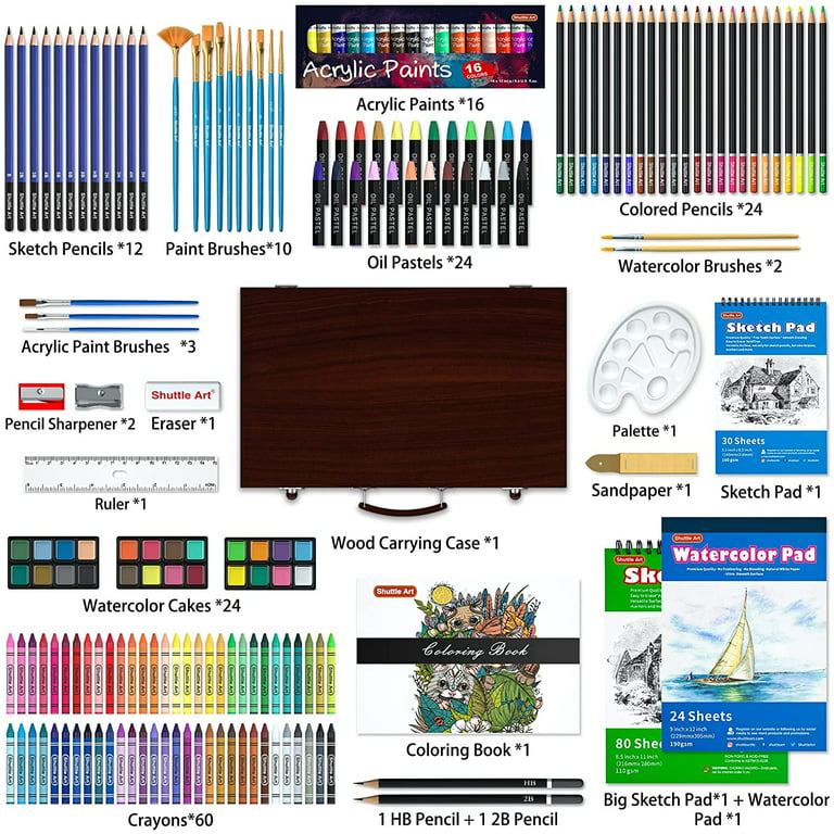  Shuttle Art Professional Drawing Kit, 123 Pieces of