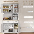 thumbnail image 4 of HOMCOM Kitchen Pantry, 6 Doors, 2 Drawers, Rustic Kitchen Cabinet White, 4 of 10