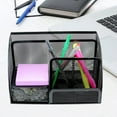 thumbnail image 2 of FlyFlise Table de Bureau 6-Grid Mesh Boîte de Rangement Notes Crayon Stand Table Organisateur Fournitures de Bureau, 2 of 5