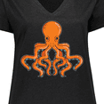 thumbnail image 4 of Inktastic Orange Octopus Women's Plus Size V-Neck T-Shirt, 4 of 5
