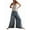Light Blue, variant on Women's Baggy Wide Leg Denim Pants Drawstring Midi Waisted Flare Jeans Ruffle Pleated Button Jeans