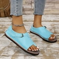 thumbnail image 5 of Sandals for Women 2025, Xunlbb Women's Fashion Casual Summer New Large Size Flat Open Toe Casual Beach Wedge Slippers(Sky Blue,Size:35), 5 of 9